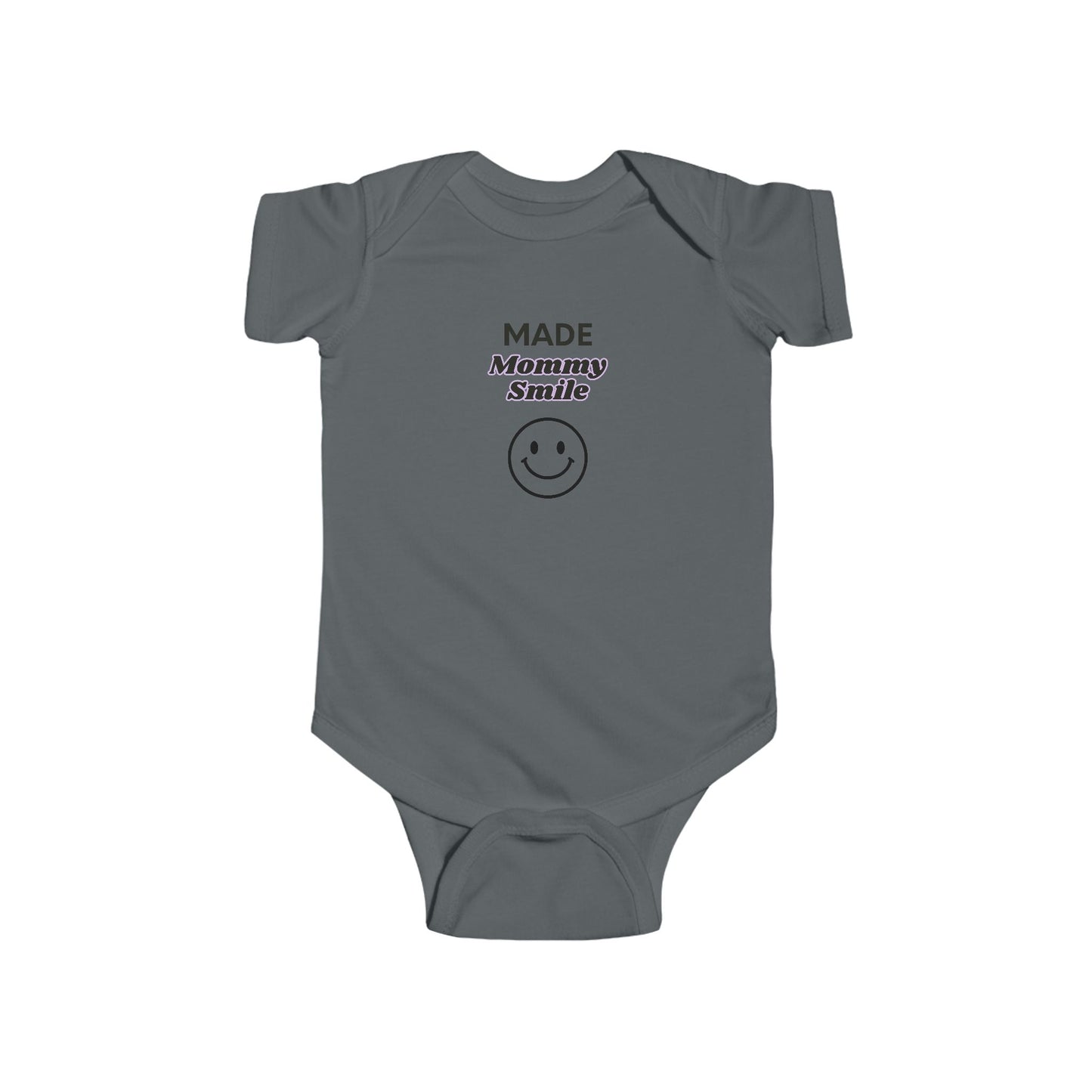 Infant Bodysuit "Made Mommy Smile" - Cute Baby Onesie with Smiley Graphic