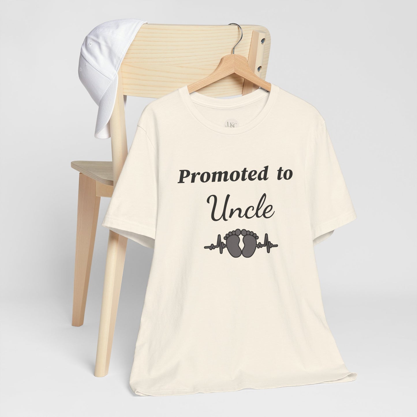 Promoted to Uncle Tee — New Baby Announcement T-Shirt with Baby Feet Design