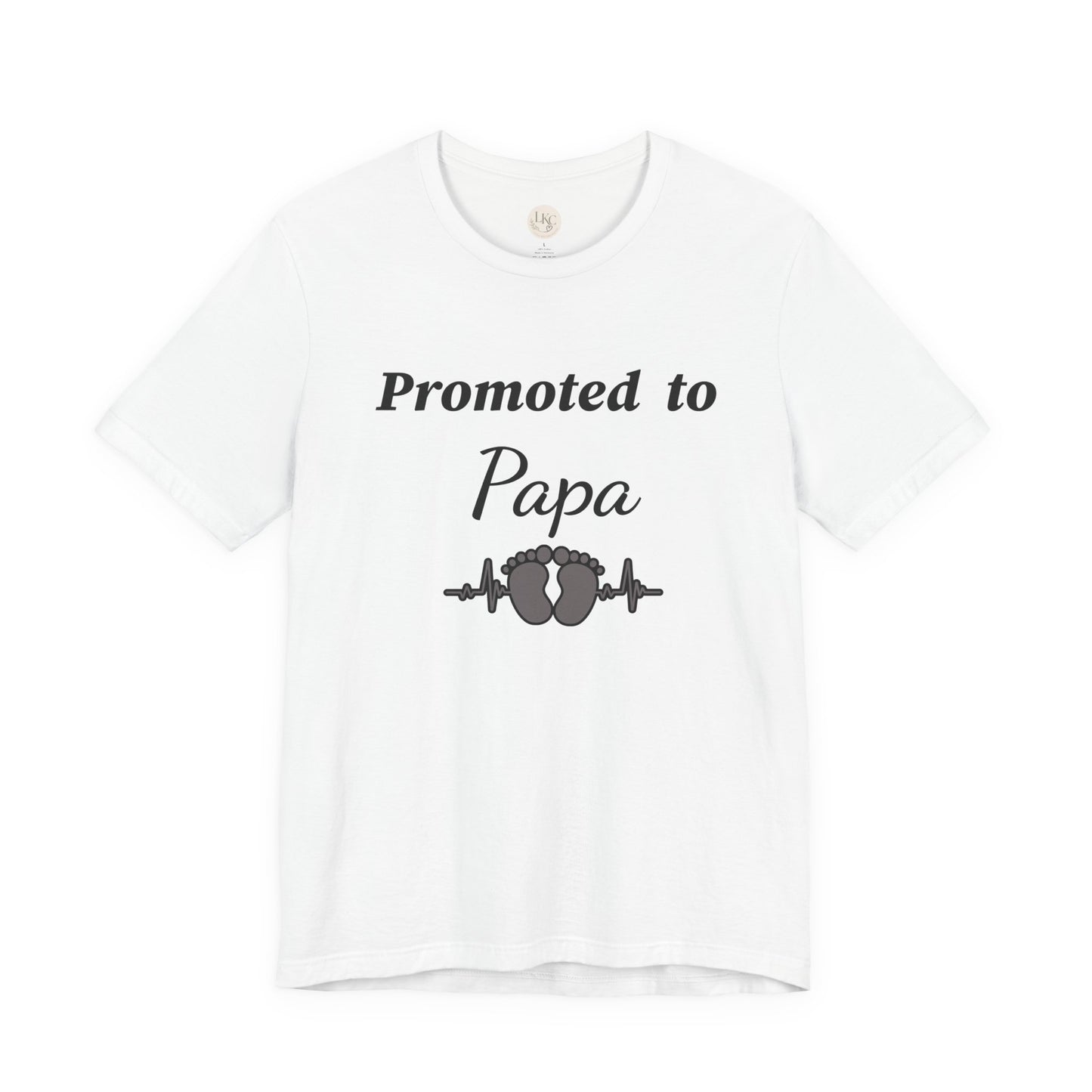Promoted to Papa Tee — New Grandpa Announcement T‑Shirt with Baby Feet Design