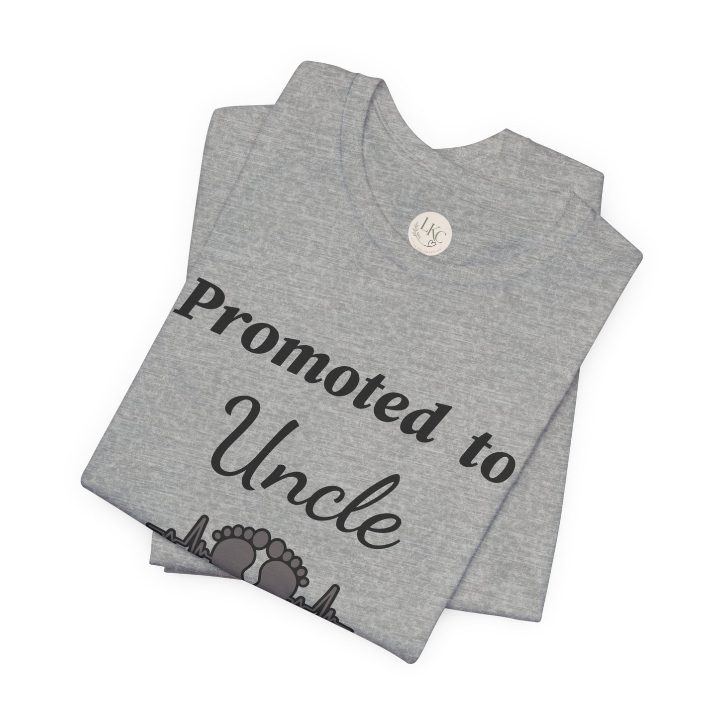Promoted to Uncle Tee — New Baby Announcement T-Shirt with Baby Feet Design