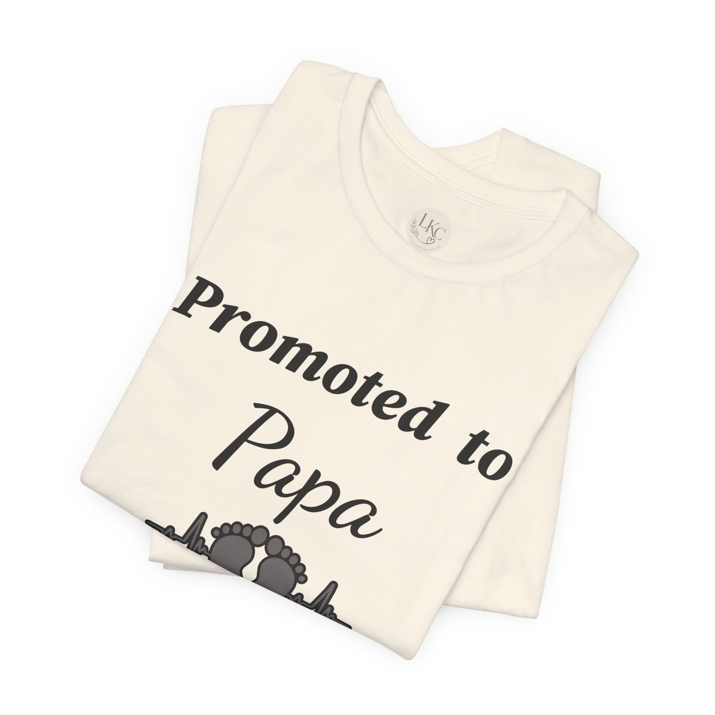 Promoted to Papa Tee — New Grandpa Announcement T‑Shirt with Baby Feet Design