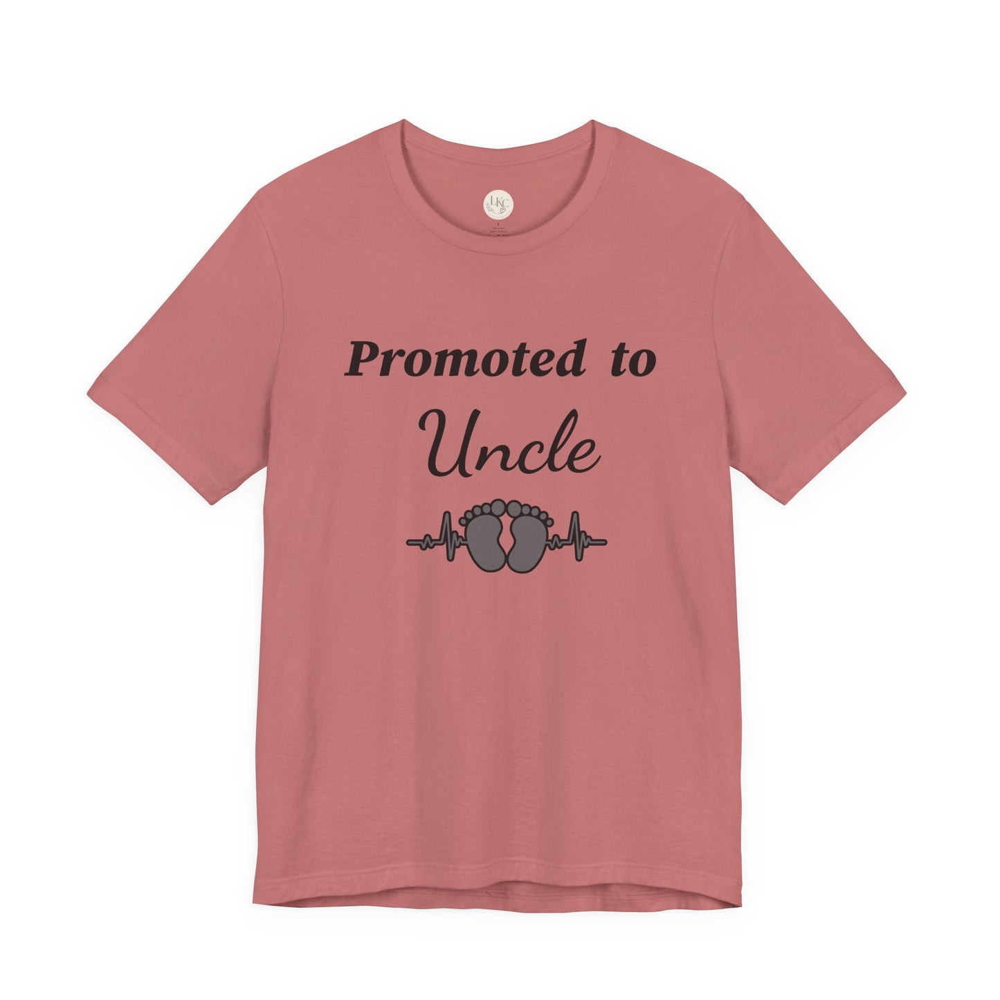 Promoted to Uncle Tee — New Baby Announcement T-Shirt with Baby Feet Design