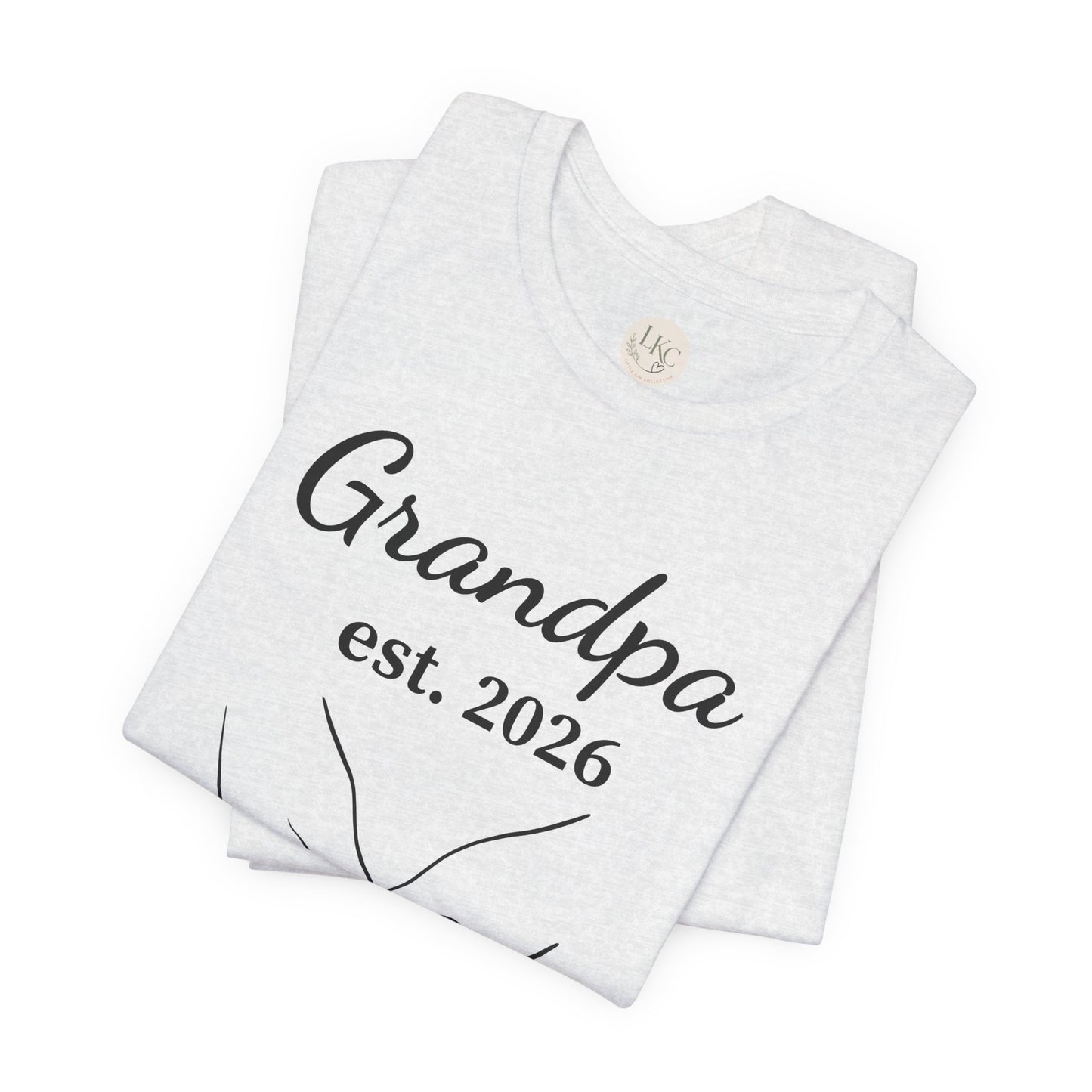 Grandpa Est. 2026 T‑Shirt — New Grandpa Heart Hands Graphic Tee