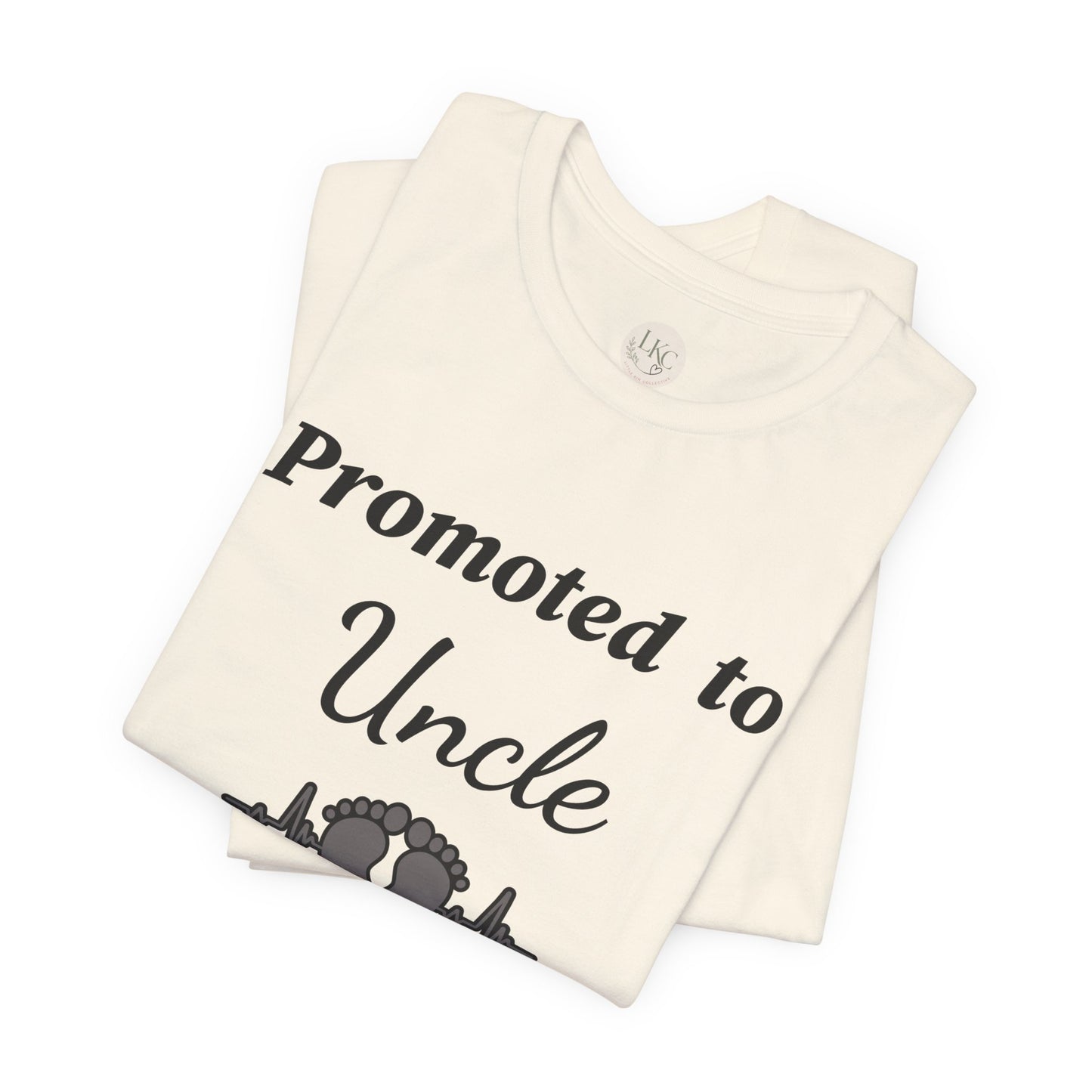 Promoted to Uncle Tee — New Baby Announcement T-Shirt with Baby Feet Design