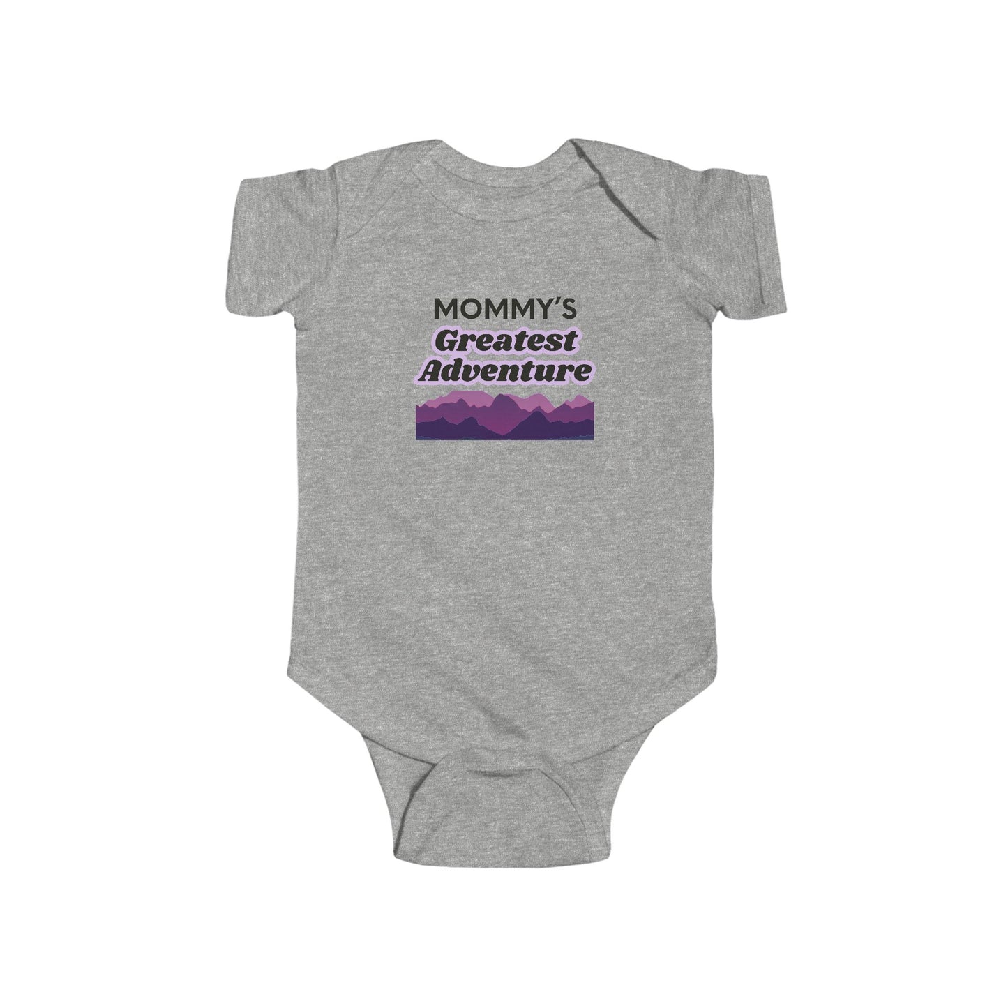 Mommy’s Greatest Adventure Infant Bodysuit – Purple Mountain Baby Onesie