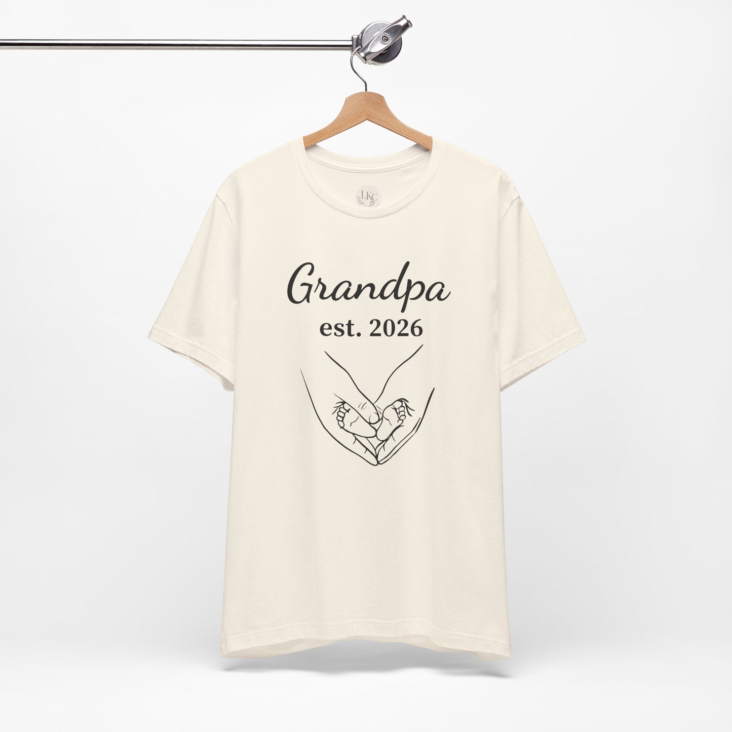 Grandpa Est. 2026 T‑Shirt — New Grandpa Heart Hands Graphic Tee