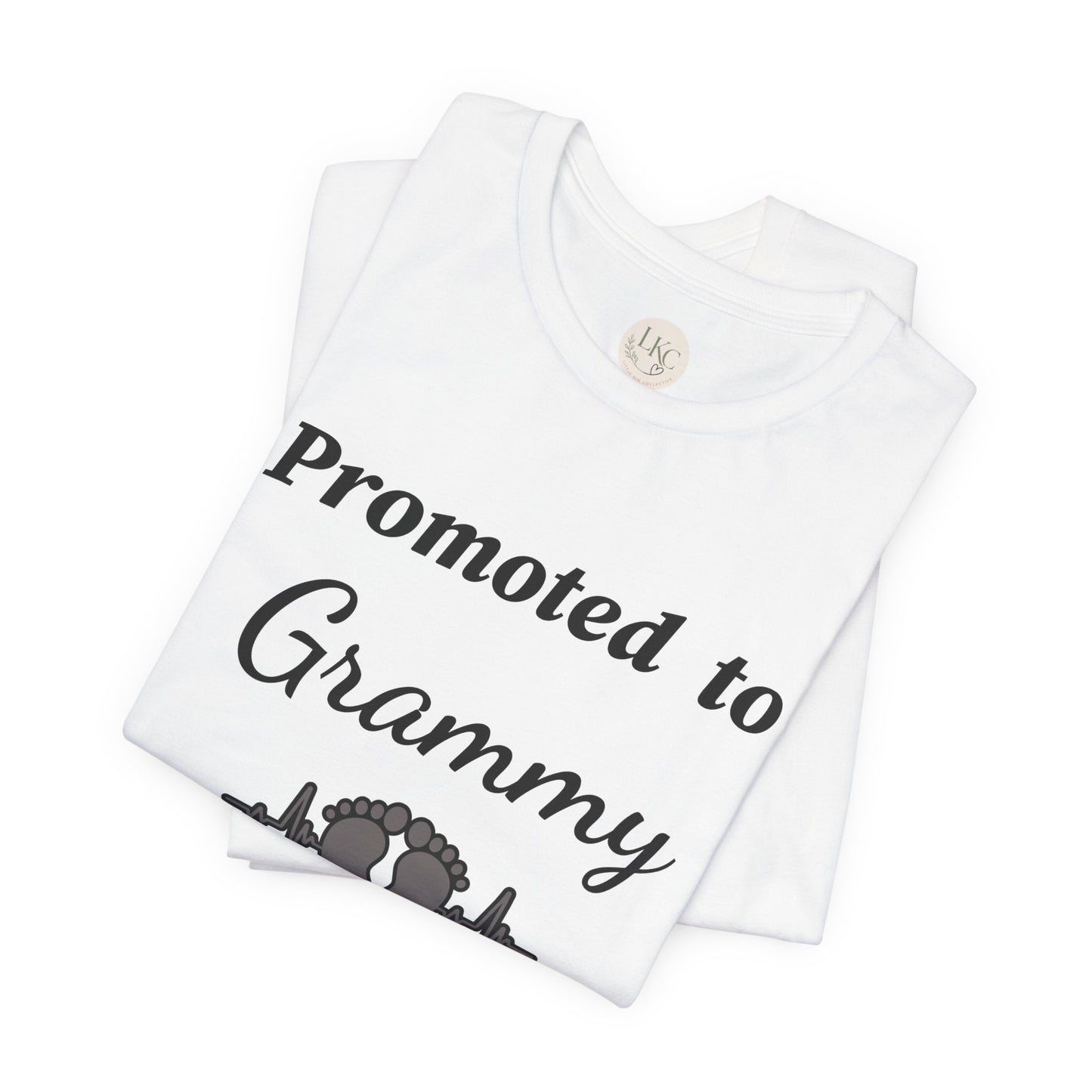 Promoted to Grammy Tee — New Grandma T‑Shirt with Baby Feet Design
