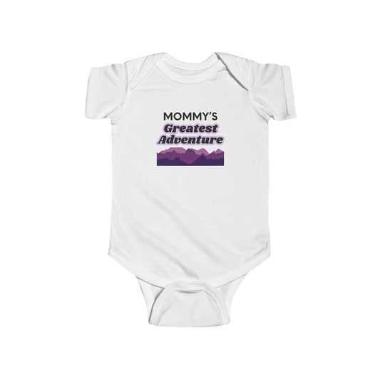 Mommy’s Greatest Adventure Infant Bodysuit – Purple Mountain Baby Onesie