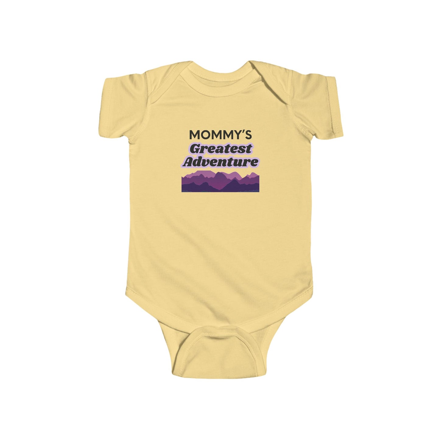 Mommy’s Greatest Adventure Infant Bodysuit – Purple Mountain Baby Onesie