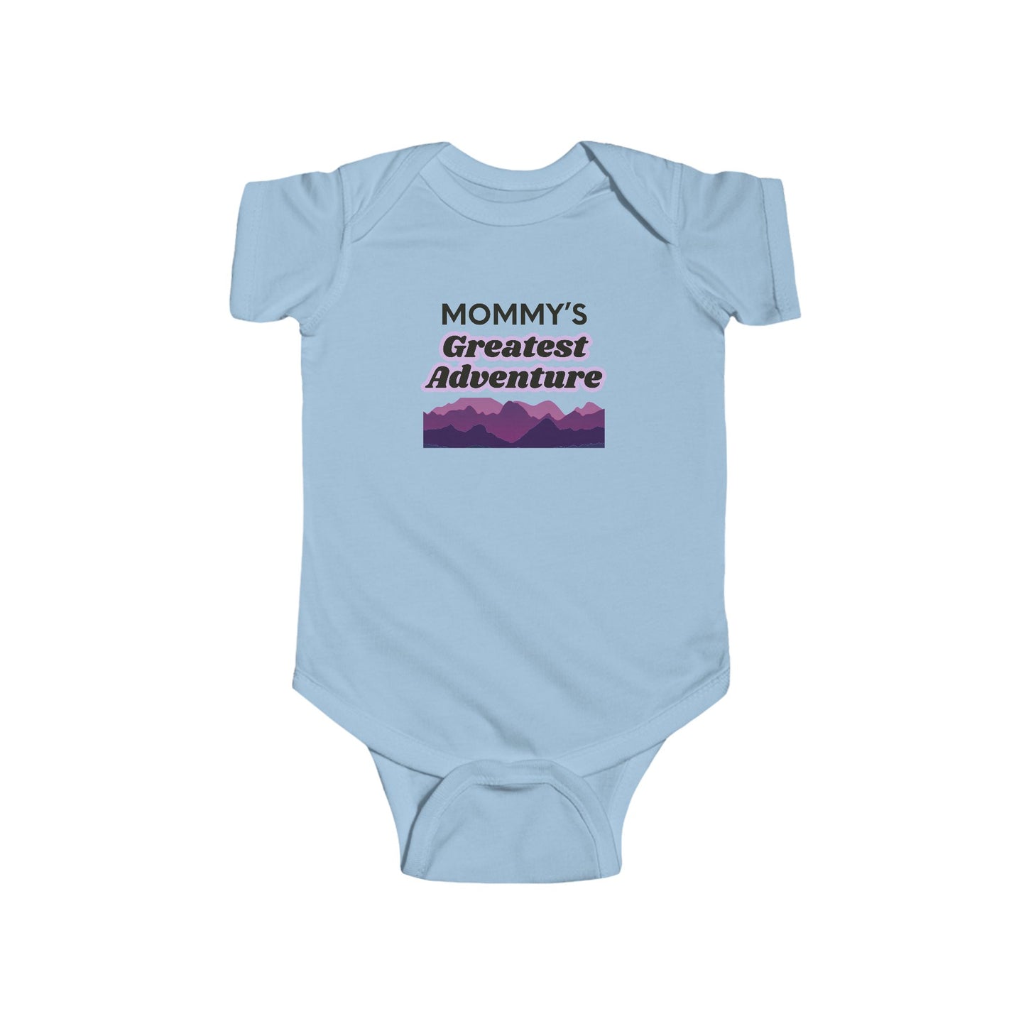 Mommy’s Greatest Adventure Infant Bodysuit – Purple Mountain Baby Onesie