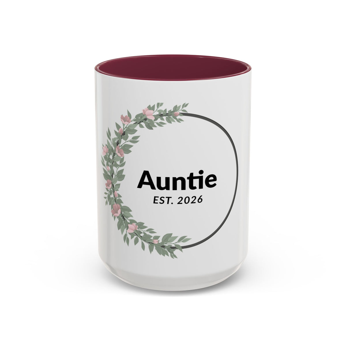 Auntie Est. 2026 Floral Mug