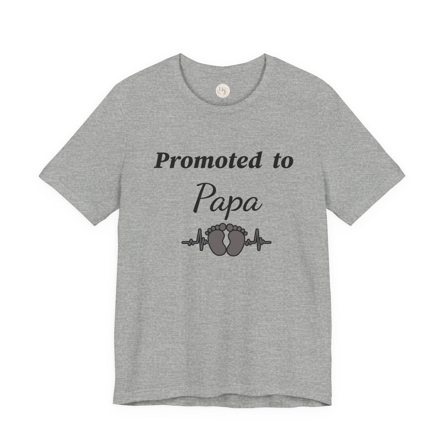 Promoted to Papa Tee — New Grandpa Announcement T‑Shirt with Baby Feet Design