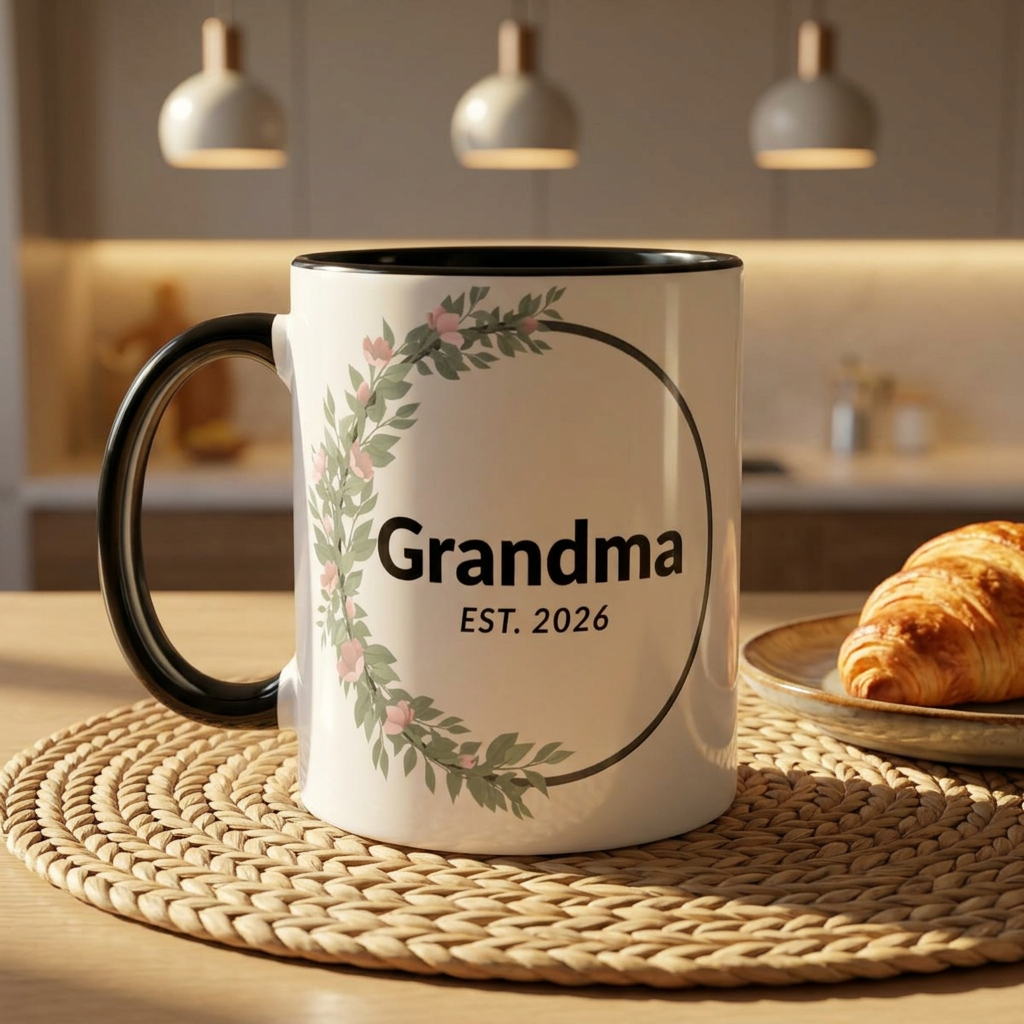 Grandma Est. 2026 Floral Coffee Mug — New Grandma Gift (11oz & 15oz)