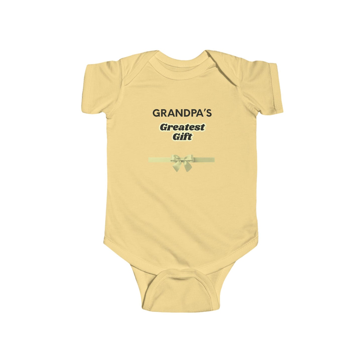 Grandpa’s Greatest Gift Infant Bodysuit – Newborn Baby Gift with Gold Ribbon