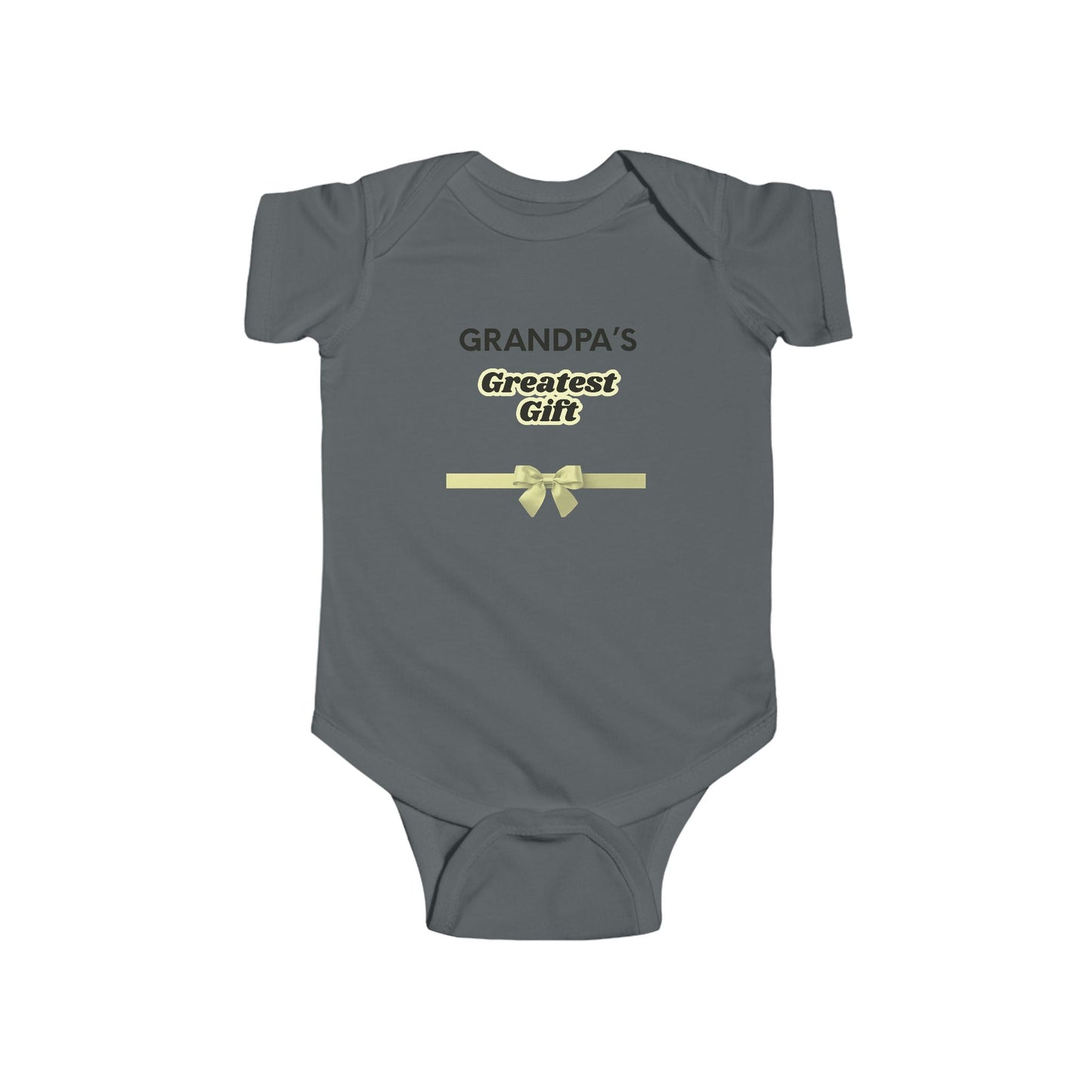 Grandpa’s Greatest Gift Infant Bodysuit – Newborn Baby Gift with Gold Ribbon