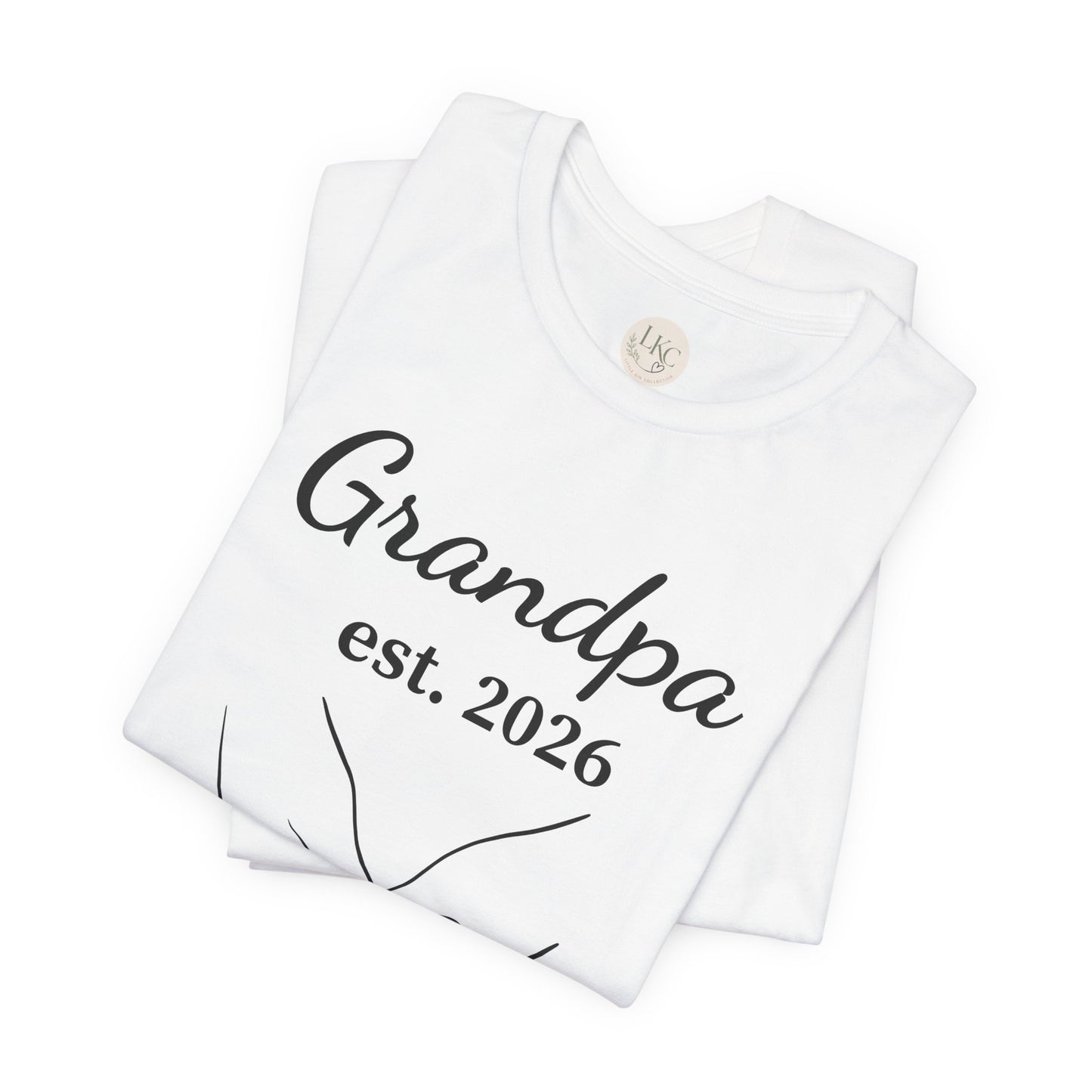 Grandpa Est. 2026 T‑Shirt — New Grandpa Heart Hands Graphic Tee