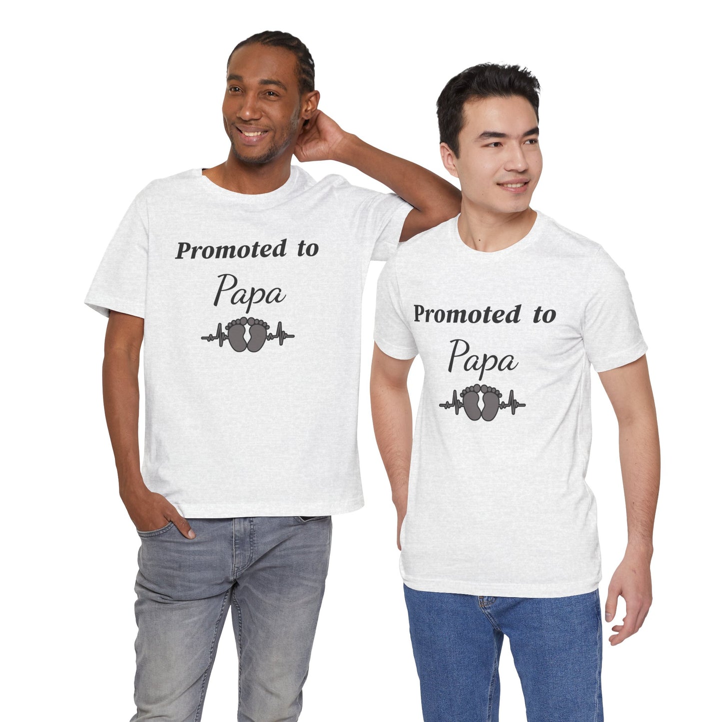 Promoted to Papa Tee — New Grandpa Announcement T‑Shirt with Baby Feet Design