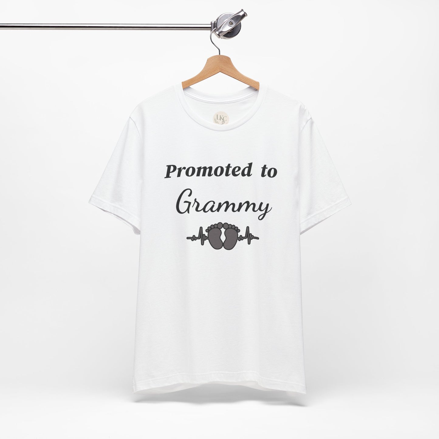 Promoted to Grammy Tee — New Grandma T‑Shirt with Baby Feet Design