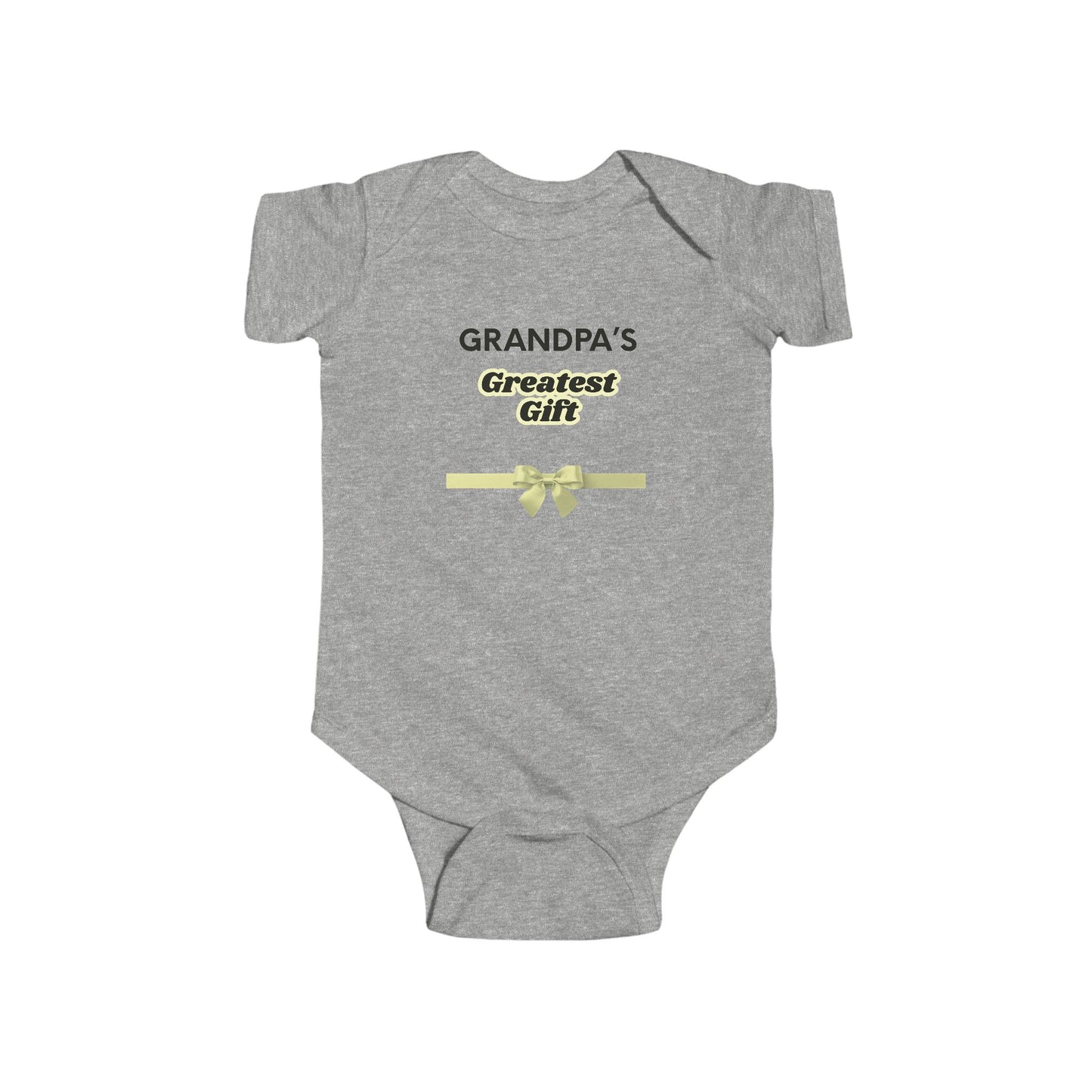 Grandpa’s Greatest Gift Infant Bodysuit – Newborn Baby Gift with Gold Ribbon