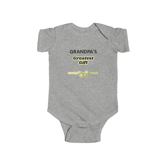 Grandpa’s Greatest Gift Infant Bodysuit – Newborn Baby Gift with Gold Ribbon