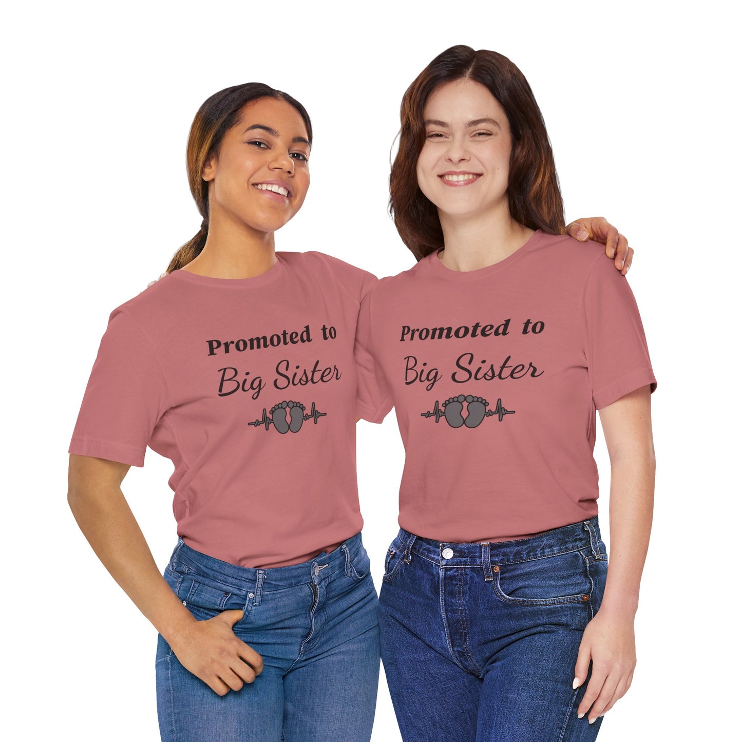 Promoted to Big Sister T-Shirt — New Sibling Announcement Tee