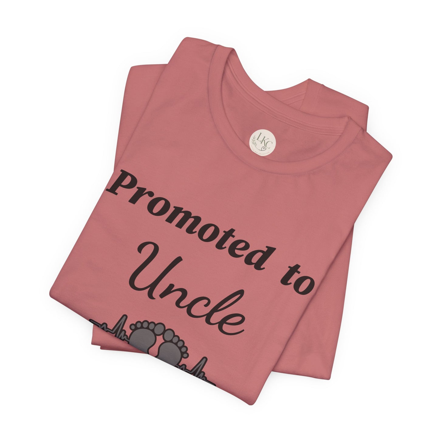 Promoted to Uncle Tee — New Baby Announcement T-Shirt with Baby Feet Design