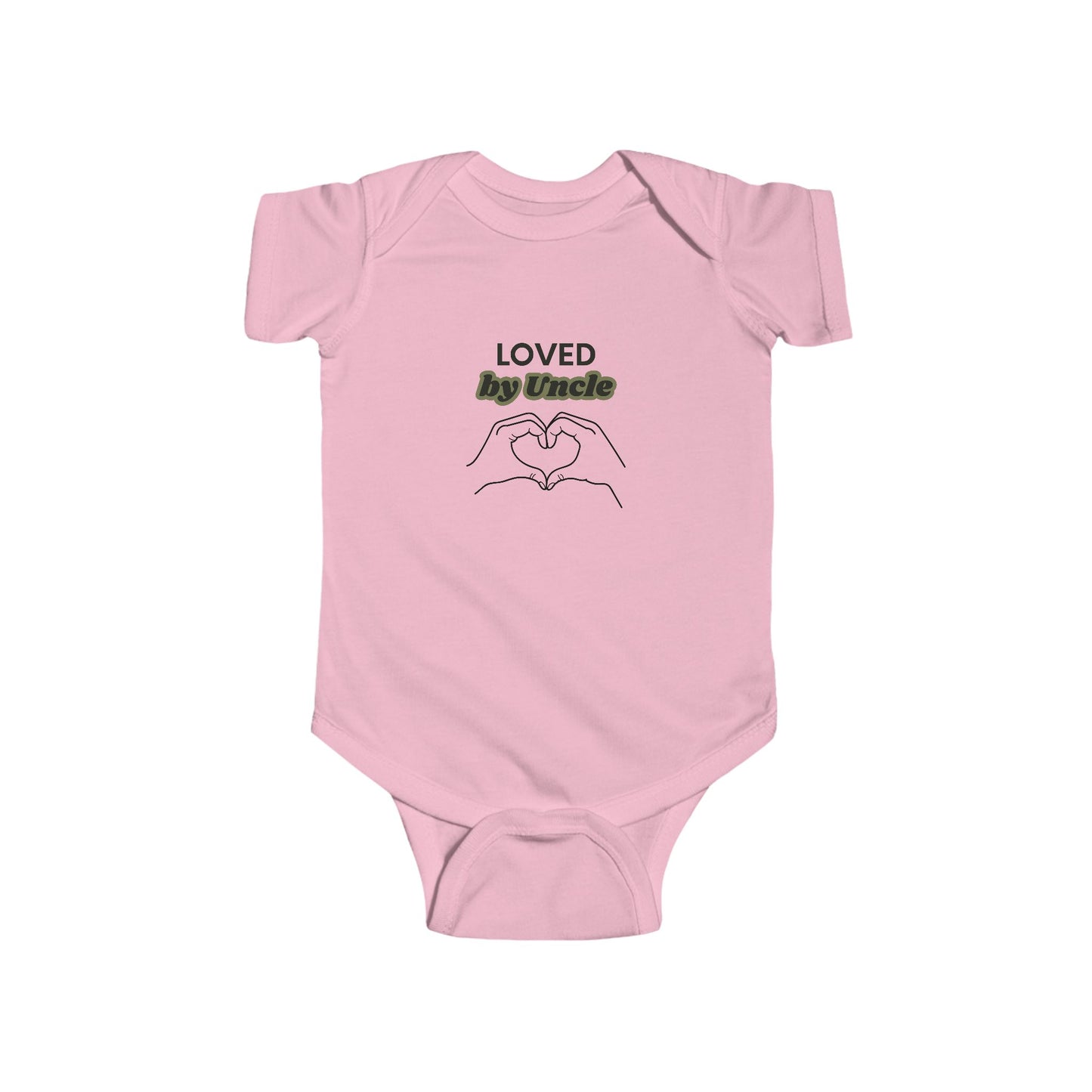Loved by Uncle Infant Bodysuit — Baby Onesie with Heart Hands Design