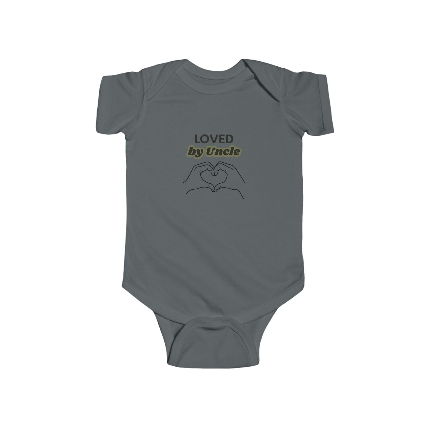 Loved by Uncle Infant Bodysuit — Baby Onesie with Heart Hands Design