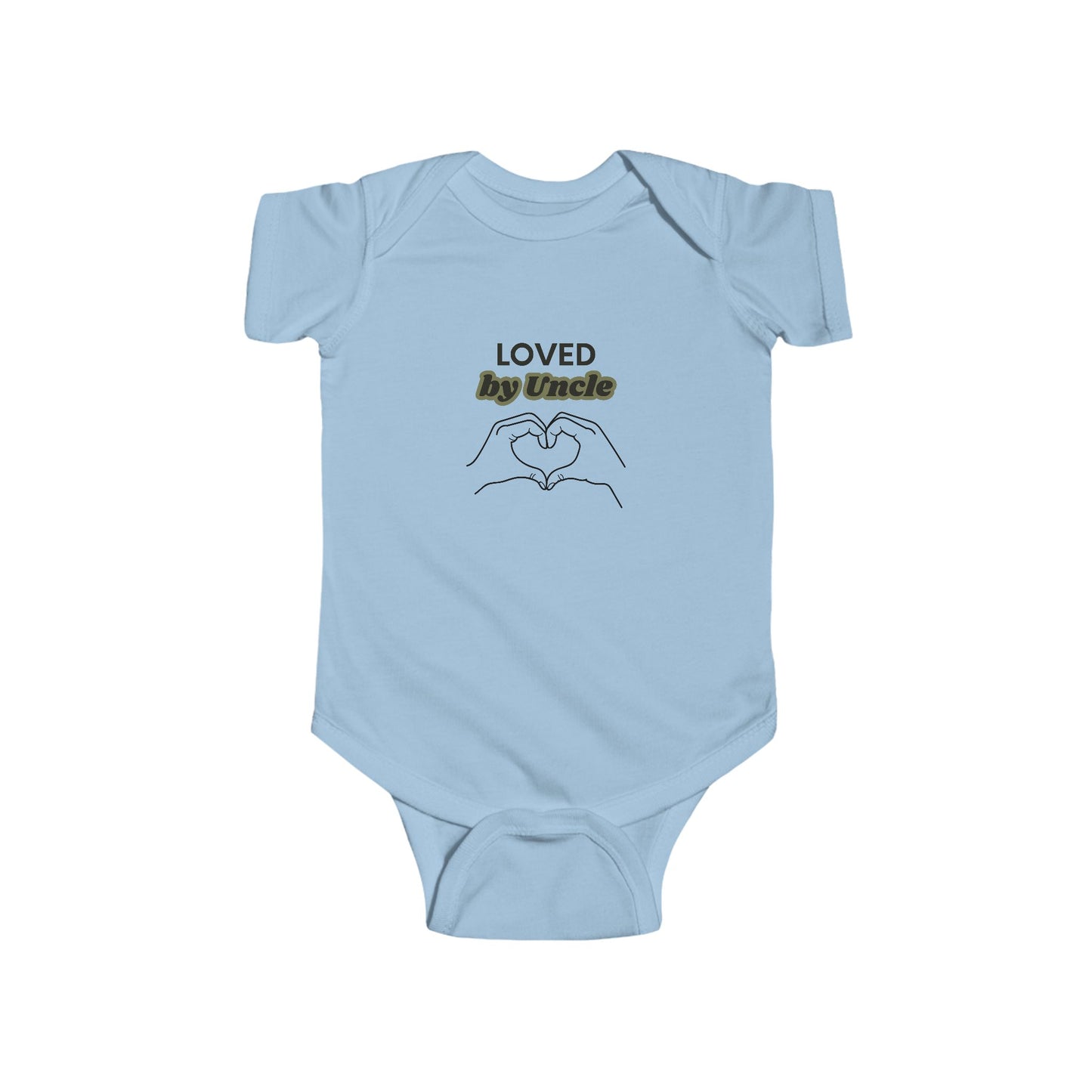 Loved by Uncle Infant Bodysuit — Baby Onesie with Heart Hands Design