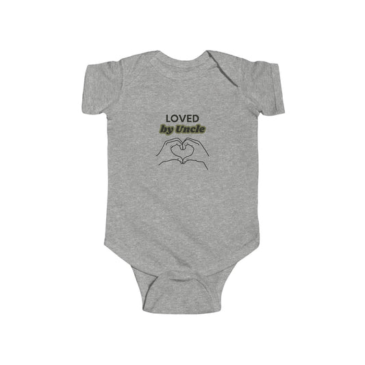 Loved by Uncle Infant Bodysuit — Baby Onesie with Heart Hands Design
