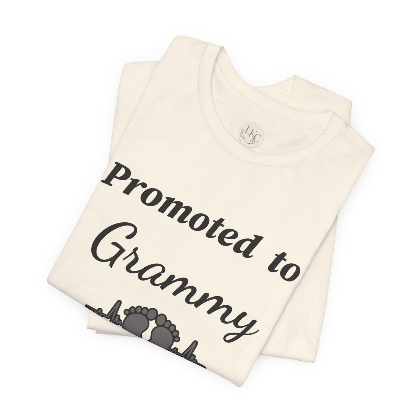 Promoted to Grammy Tee — New Grandma T‑Shirt with Baby Feet Design