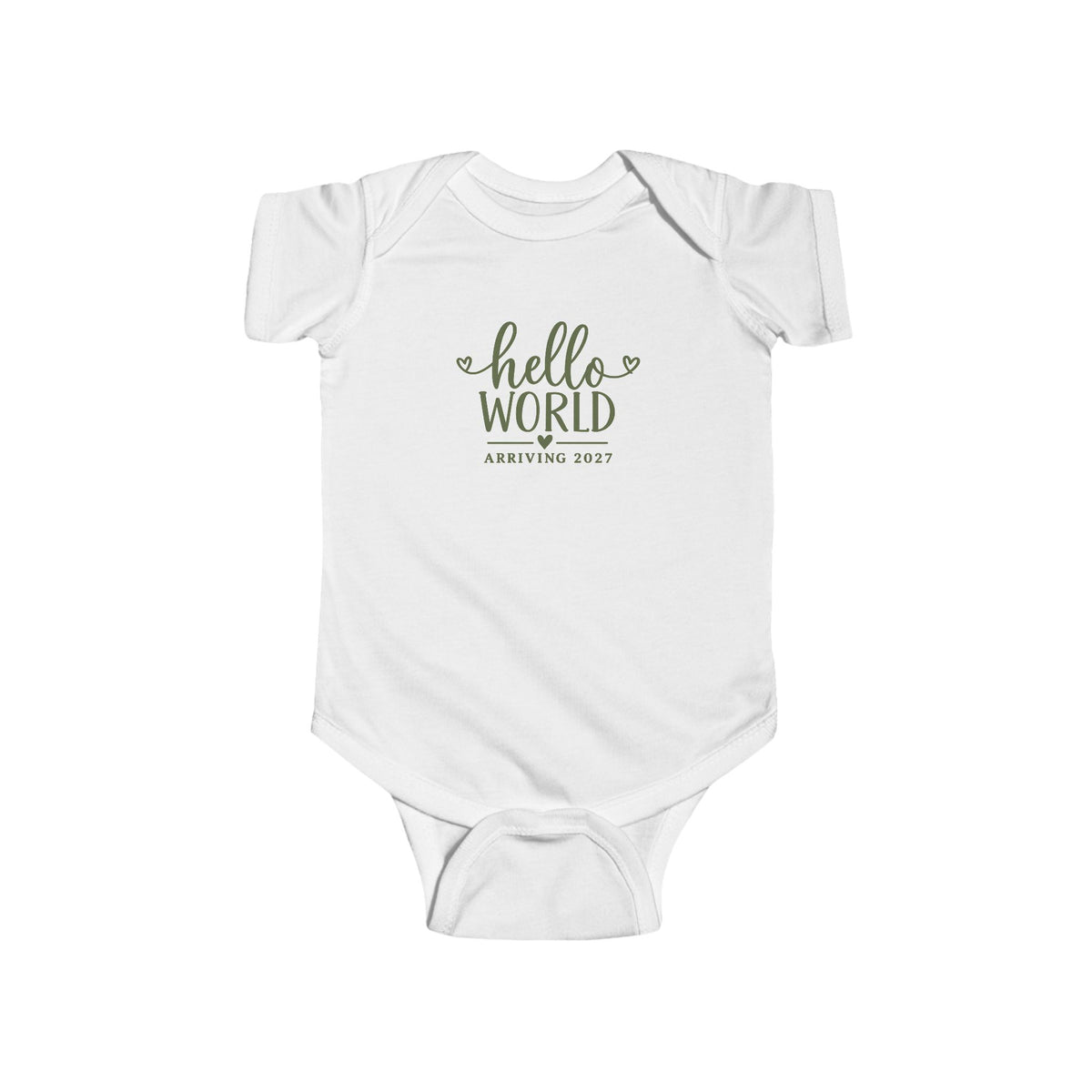 Hello World Arriving 2027 Baby Bodysuit