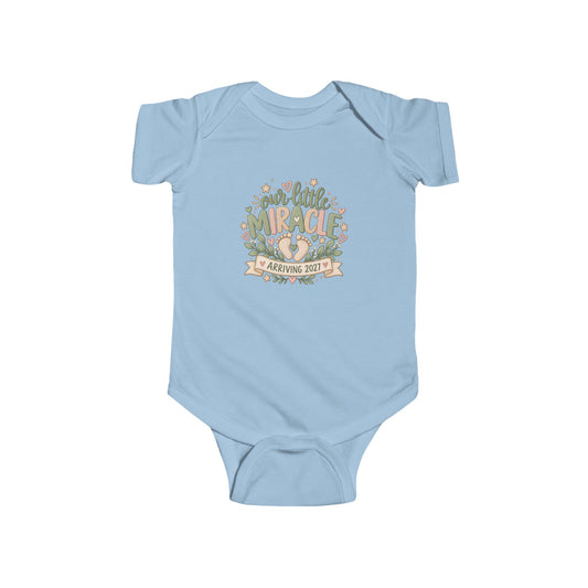 Our Little Miracle Arriving 2027 Baby Bodysuit