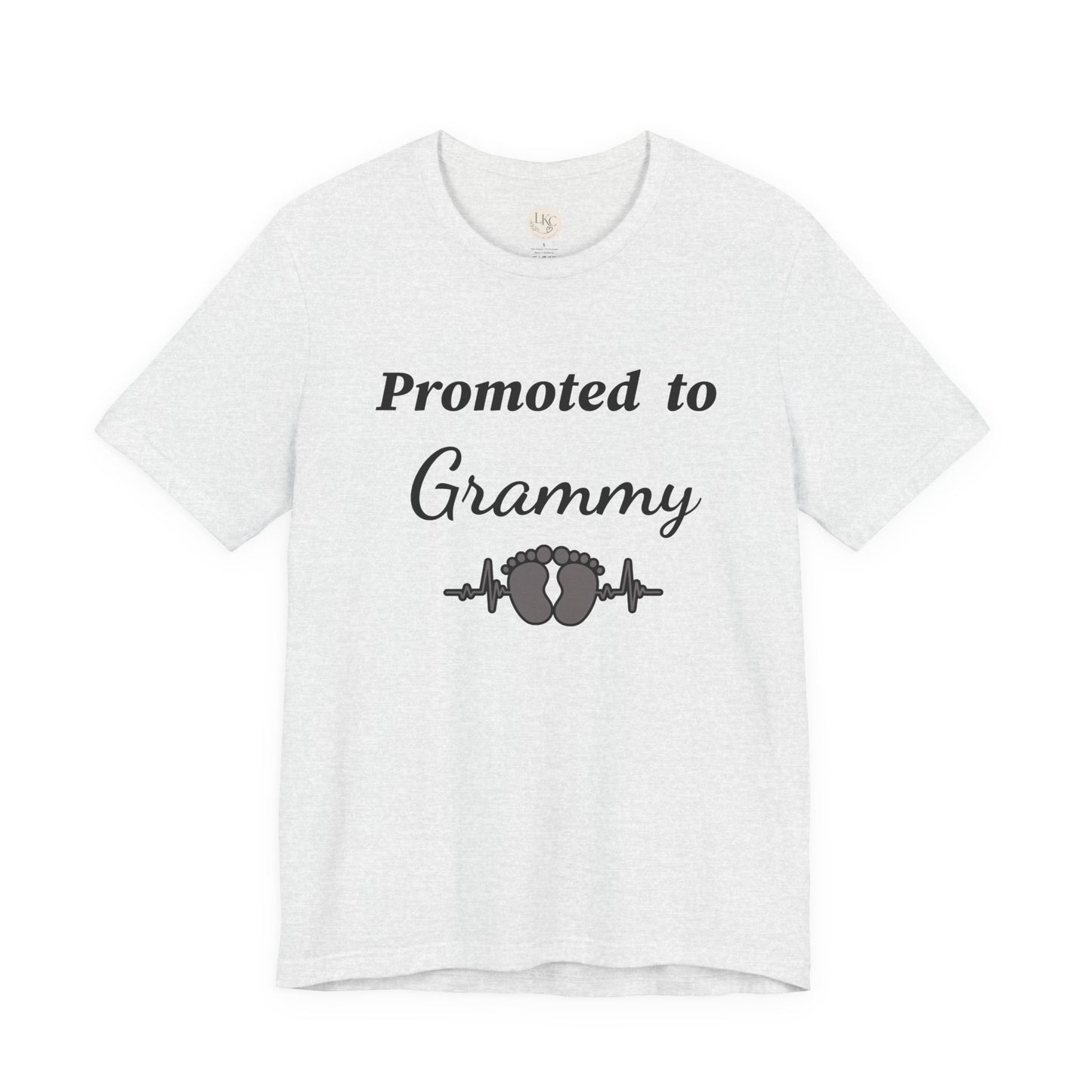 Promoted to Grammy Tee — New Grandma T‑Shirt with Baby Feet Design