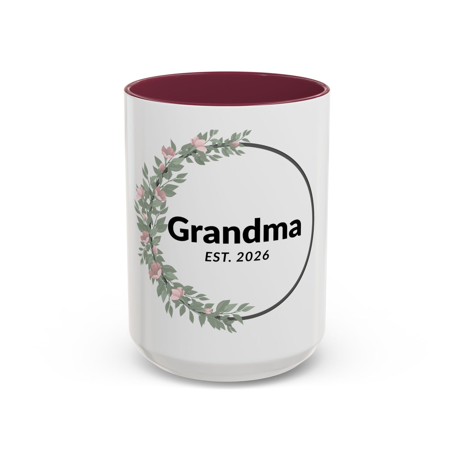 Grandma Est. 2026 Floral Coffee Mug — New Grandma Gift (11oz & 15oz)