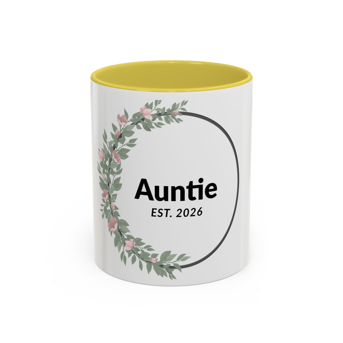 Auntie Est. 2026 Floral Mug