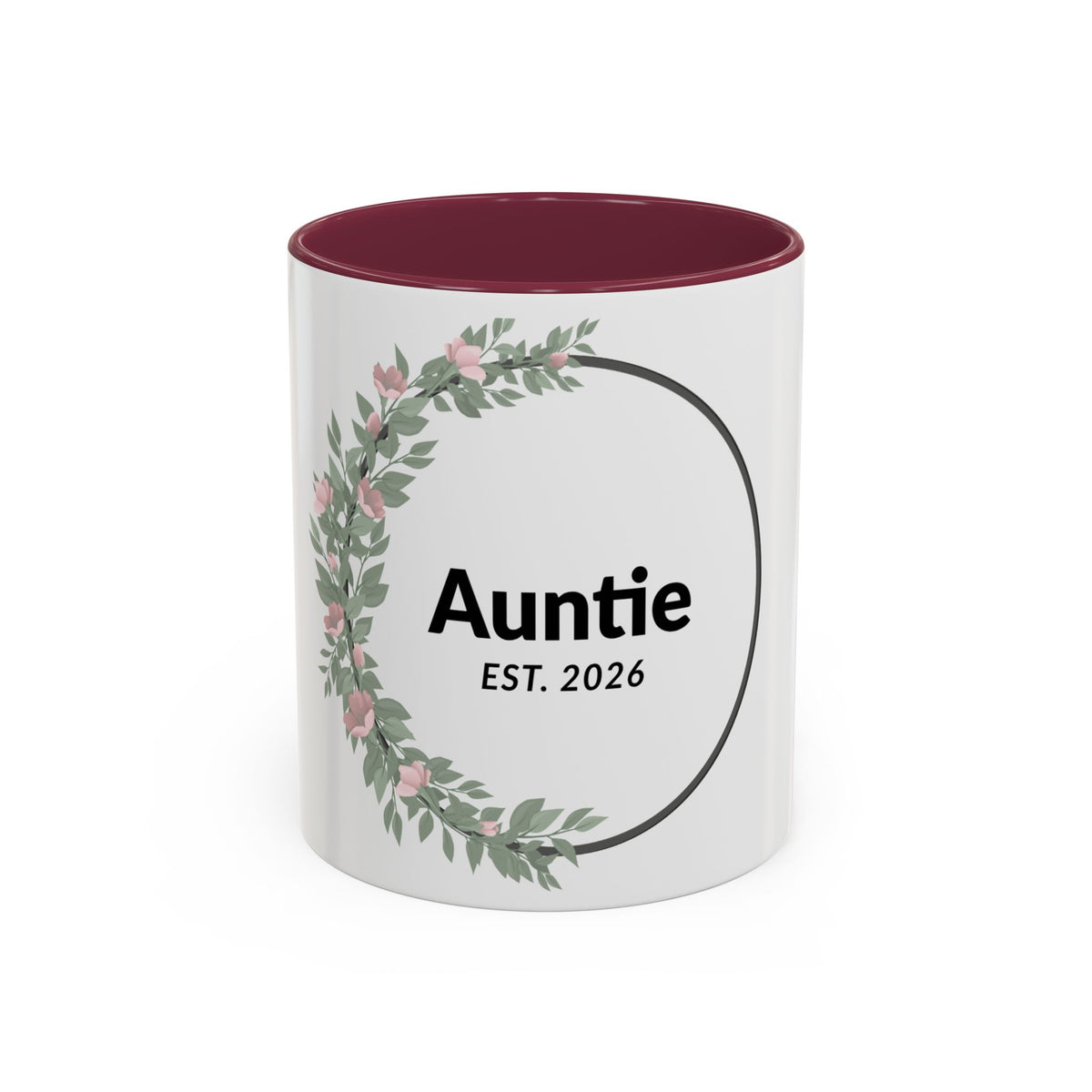 Auntie Est. 2026 Floral Mug
