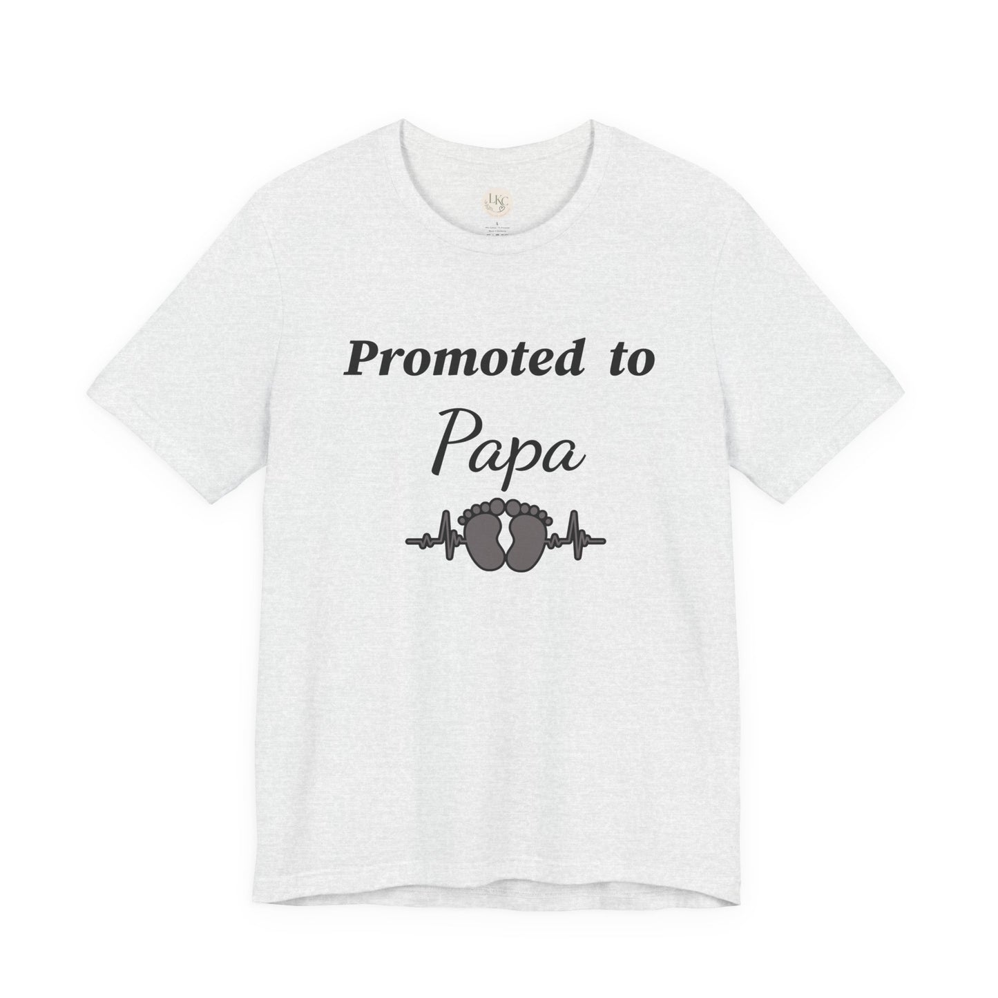 Promoted to Papa Tee — New Grandpa Announcement T‑Shirt with Baby Feet Design