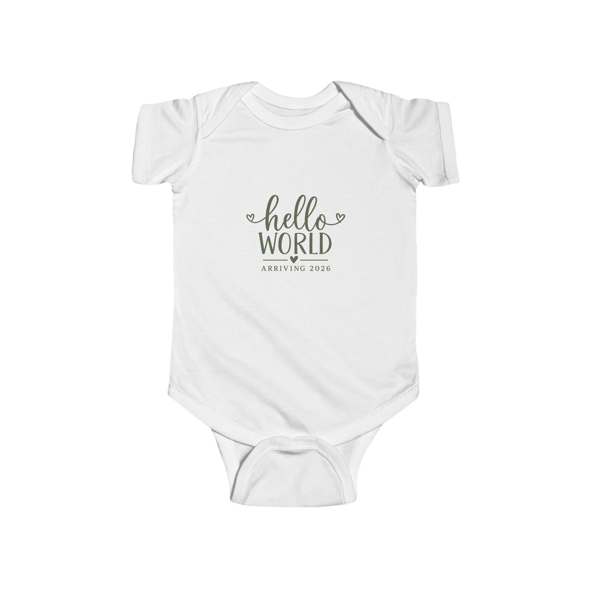 Hello World Arriving 2026 Baby Bodysuit