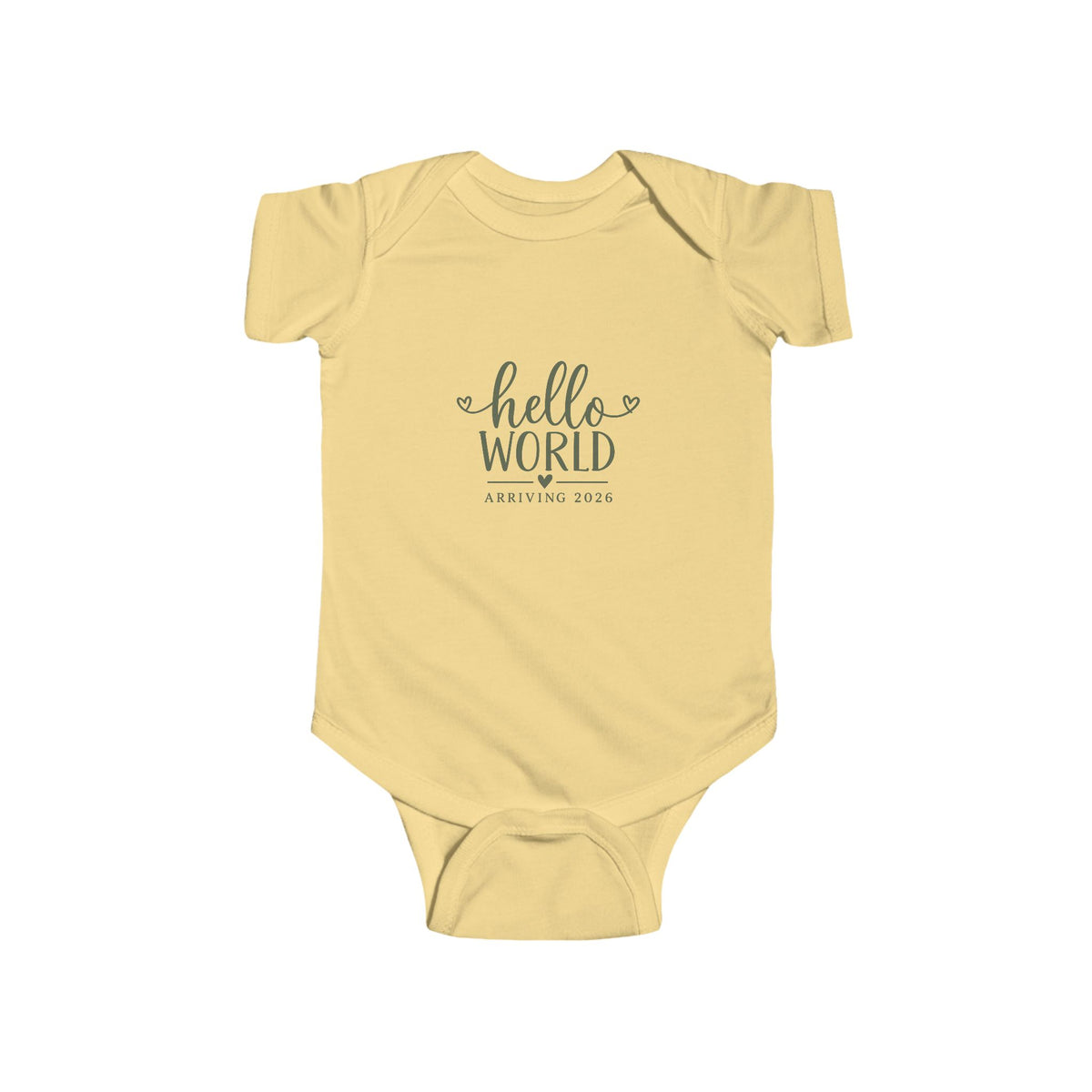 Hello World Arriving 2026 Baby Bodysuit