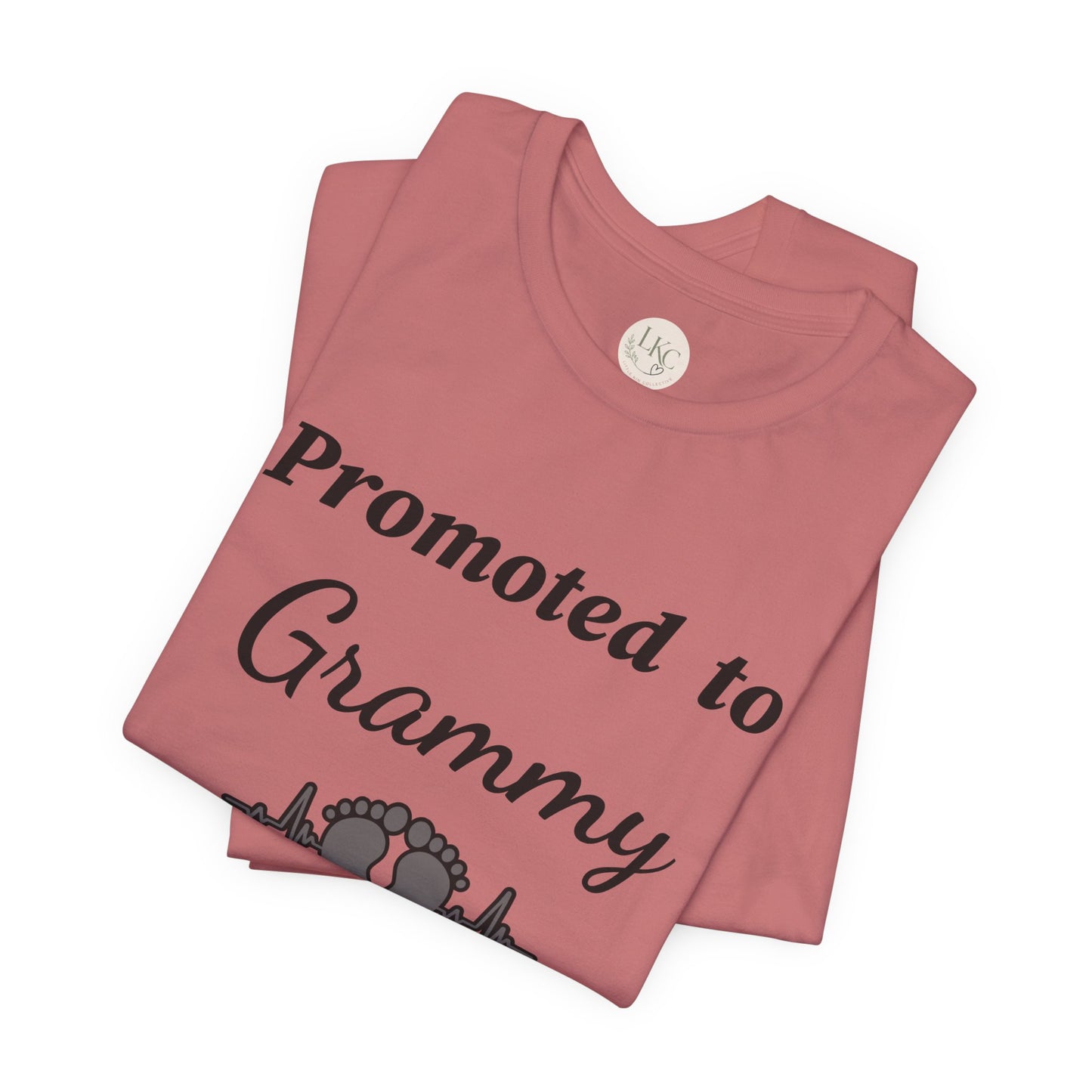 Promoted to Grammy Tee — New Grandma T‑Shirt with Baby Feet Design